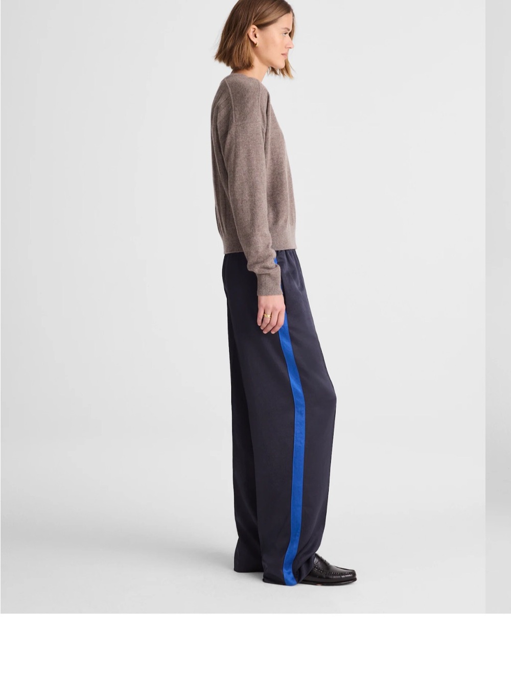 NEW Madewell The Easy Pull-On Track Pant in Satin